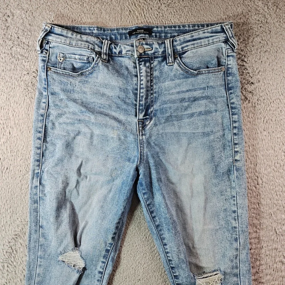 True Religion‎ Jeans Men 33 x 29 Halle High Rise Super Skinny Raw Hem Distressed